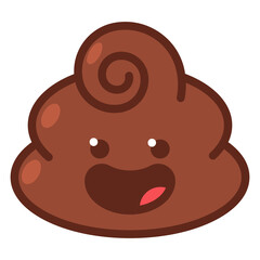 Happy poop emotion vector cartoon illustration isolated on a white background.
