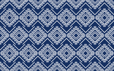 Pattern is geometric, ethnic, and seamless. Triangles, stripes, diamonds, and zigzags are used in this traditional folk building. Wallpaper, packaging, fabrics, and textiles for the design and decorat