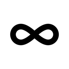 Infinity symbol. Simple vector style. Icon of repetition and unlimited cyclicity.