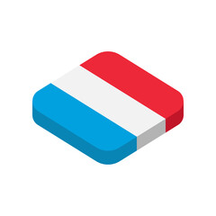 Luxembourg. National flag. Vector isometric flat 3D icon