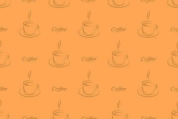 Seamless pattern on the theme of coffee.