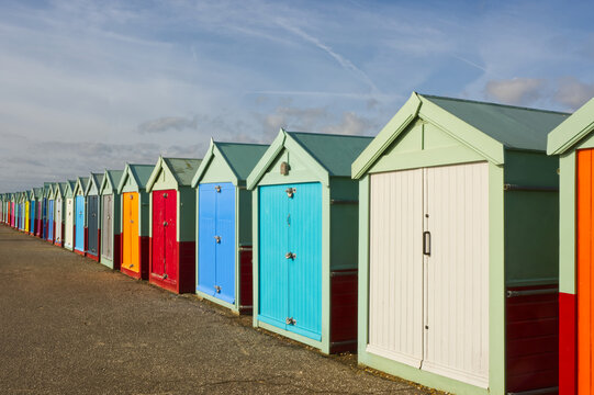Beach huts at B Brighton, England