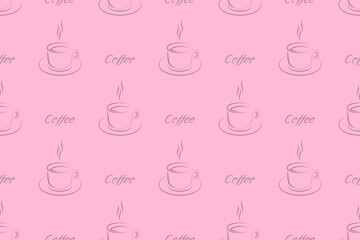 Seamless pattern on the theme of coffee.