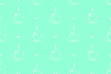Seamless pattern on the theme of coffee.