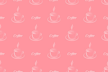 Seamless pattern on the theme of coffee.