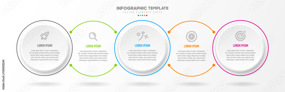 Poster timeline infographic design with 5 options or steps. infographics for business concept. can be used 