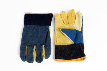 work clothes and accessories on a white background