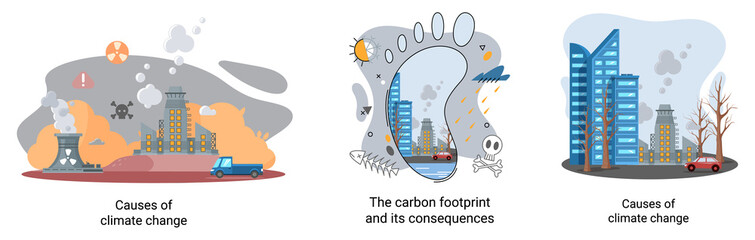 Fototapeta premium Global environmental problems. Land degradation. Soil erosion, desertification, deforestation. Causes climate change metaphor. Harm from activities industrial enterprises and emissions destroy planet