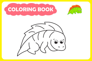 black and white image of an African animal and color example. coloring book for children. vector illustration