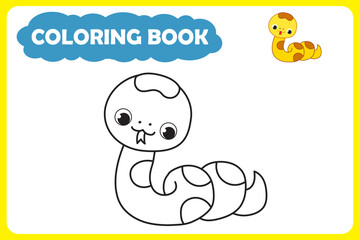 black and white image of an African animal and color example. coloring book for children. vector illustration