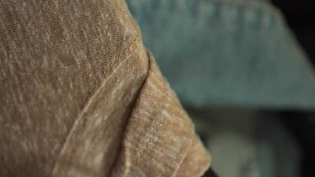 Detailed shot of different fabrics in fashion clothing
