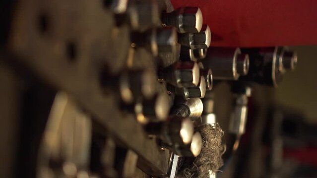 Different metal tools of a mechanic