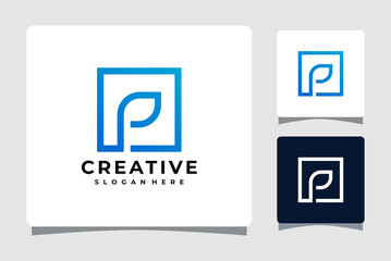 Square Leaf Logo Template Design Inspiration