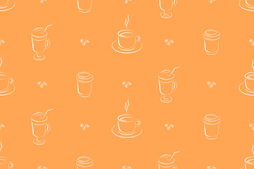 Seamless pattern on the theme of coffee.