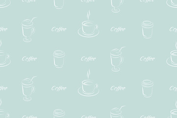 Seamless pattern on the theme of coffee.