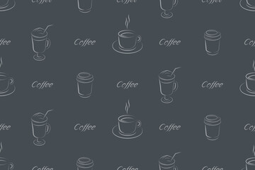 Seamless pattern on the theme of coffee.