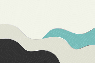 Modern wave background with a geometric line pattern overlay. Minimalist smooth curve shapes illustration design