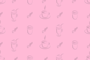 Seamless pattern on the theme of coffee.