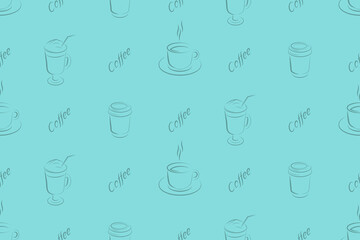 Seamless pattern on the theme of coffee.