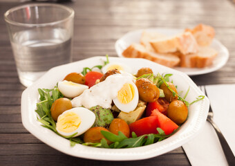 delicious healthy fresh vegetable salad for breakfast