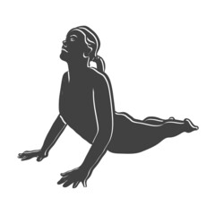 Black Bhujangasana Cobra Yoga Pose Outline Icon