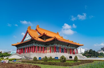 The National theater in Taipei, Taiwan. Magnificent Chinese-style palace building