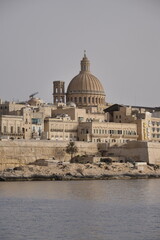 Fototapeta na wymiar Cityscape of Valletta - the capital of Malta on a sunny day
