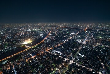 Fototapeta premium The streets of Tokyo Japan at Night