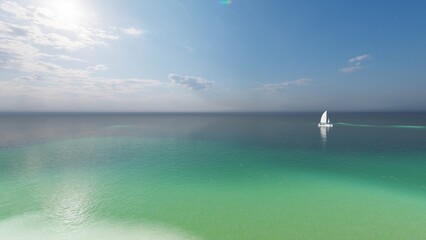 Fototapeta premium 4K. Beautiful woman and boyfriend at luxury hotel resort celebrating summer vacation. Girl enjoying sunny day on travel holiday. Perfect for summer background.