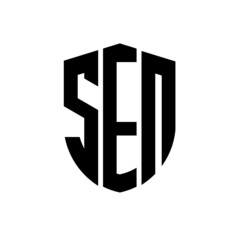SEN letter logo design. SEN modern letter logo with black background. SEN creative  letter logo. simple and modern letter logo. vector logo modern alphabet font overlap style. Initial letters SEN  - obrazy, fototapety, plakaty