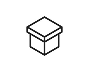 Single line icon of box on isolated white background. High quality editable stroke for mobile apps, web design, websites, online shops etc.