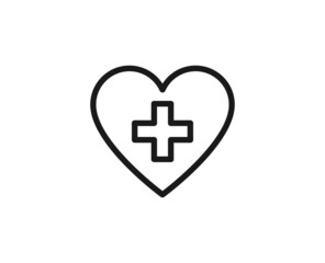 Heart line icon. Vector symbol in trendy flat style on white background. Love sing for design.