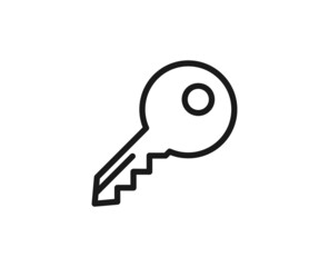 Single line icon of key High quality vector illustration for design, web sites, internet shops, online books etc. Editable stroke in trendy flat style isolated on white background