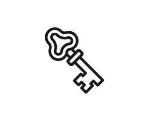 Single line icon of key High quality vector illustration for design, web sites, internet shops, online books etc. Editable stroke in trendy flat style isolated on white background