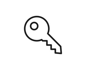 Single line icon of key High quality vector illustration for design, web sites, internet shops, online books etc. Editable stroke in trendy flat style isolated on white background
