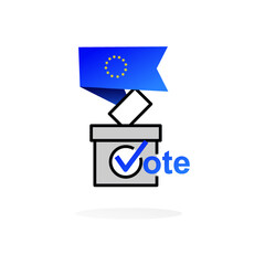 ballot box icon with country flags. voting concept. election and vote concept. editable vector.
