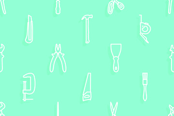 Seamless pattern on the theme of tools and repairs.