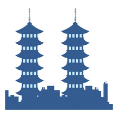 asian pagodas towers