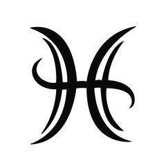 Pisces zodiac sign on a white background