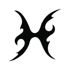 Pisces zodiac sign on a white background