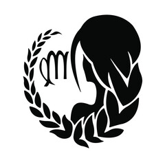 Virgo zodiac sign on white background