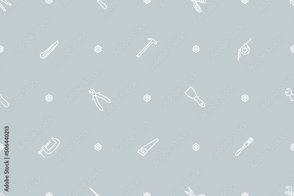 Wall mural Seamless pattern on the theme of tools and repairs.