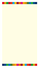 SDGsの17色を使用した縦長のタイトルフレーム（ライトイエロー）