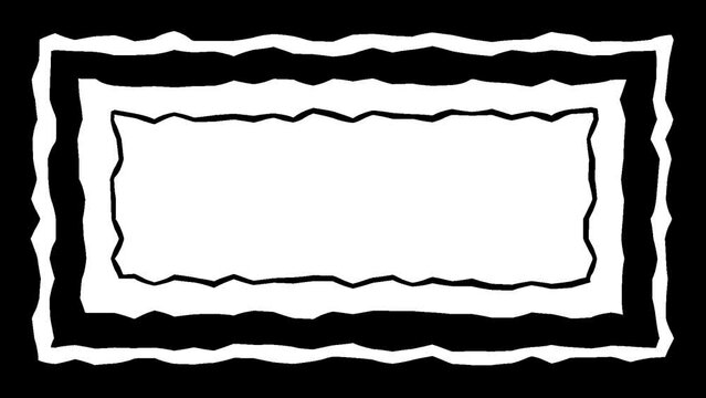 Scribbly drawing rectangles closing in animation motion 