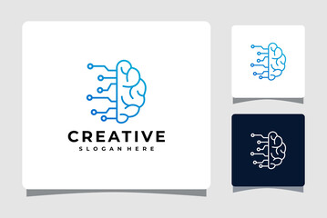 Brain Technology Logo Template Design Inspiration