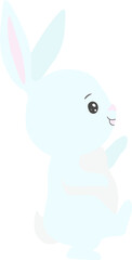 Cute Bunnies isolated Vector illustration on white background.
