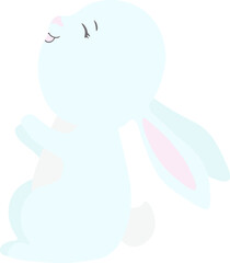 Cute Bunnies isolated Vector illustration on white background.