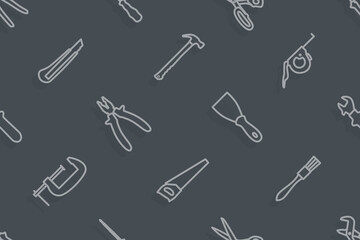 Seamless pattern on the theme of tools and repairs.