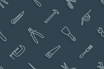 Seamless pattern on the theme of tools and repairs.