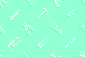 Seamless pattern on the theme of tools and repairs.